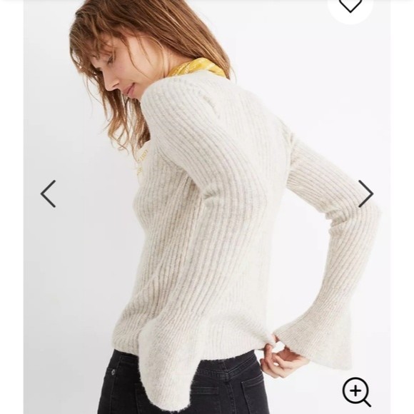 Madewell Bell Sleeve Sweater Sz XS NWT Preppy Feminine Romantic - Picture 2 of 11